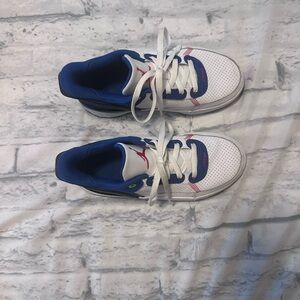 Kids White and Blue Sneakers